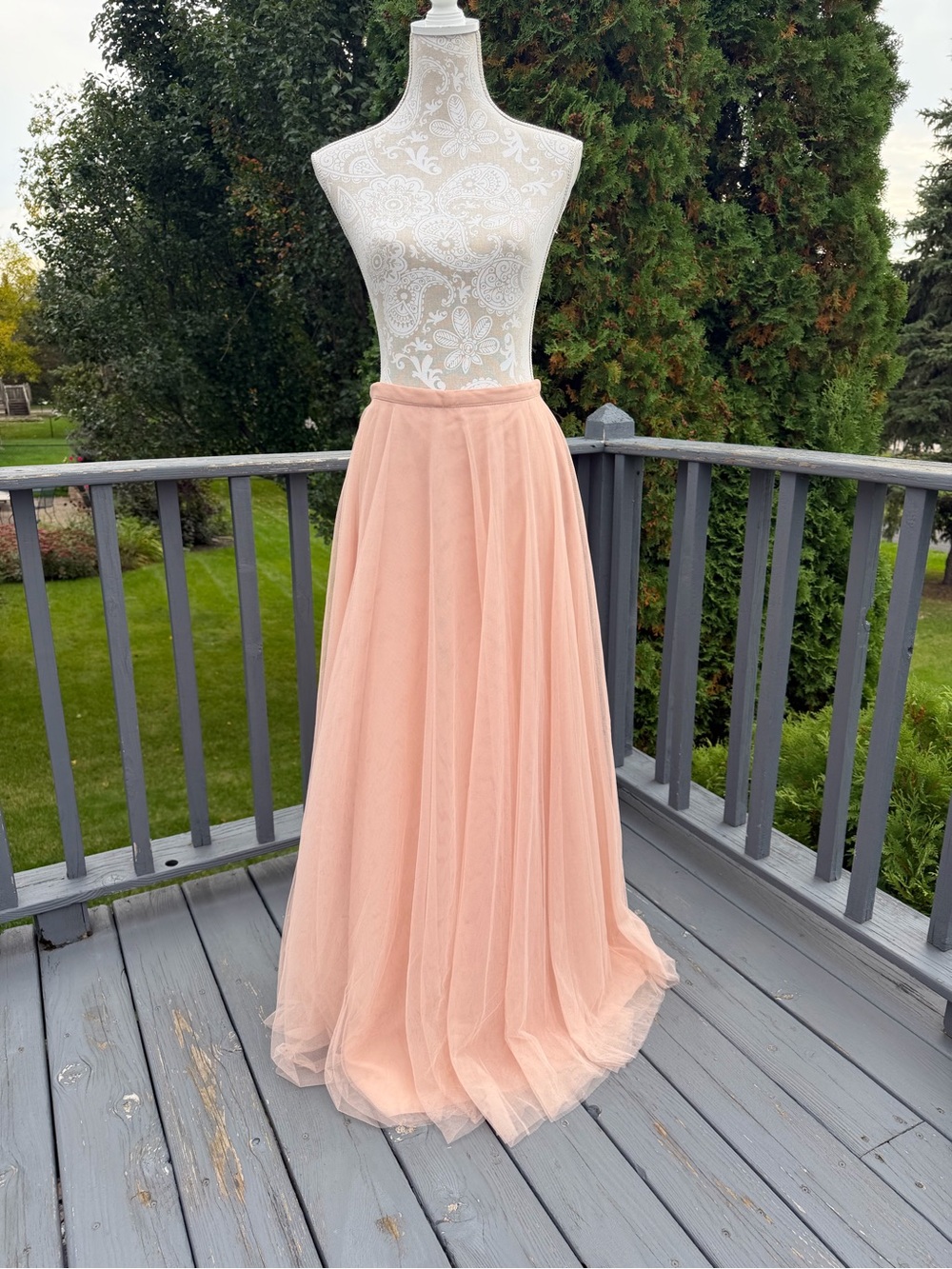 Jenny Yoo Dusty Rose Tulle A-Line Skirt Sz 8 - Picture 9 of 9